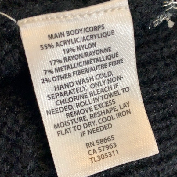 LEITH Black Silver Open Long Knitted Cardigan L - Picture 6 of 6